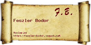 Feszler Bodor névjegykártya